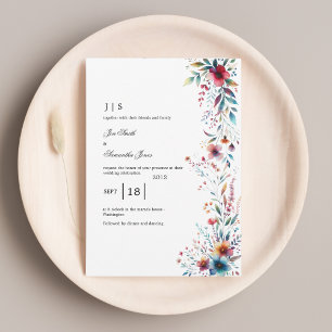 floral colourful summer invitation