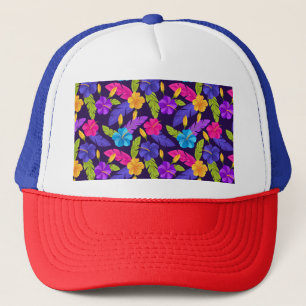 Floral Colourful Tropical Leaves Flowers Pattern-2 Trucker Hat