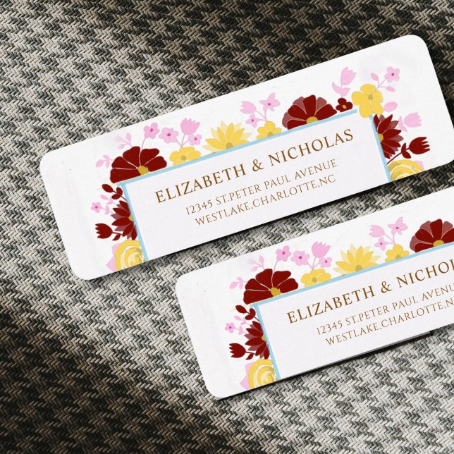 floral colourful vivid wedding rsvp return address (Creator Uploaded)