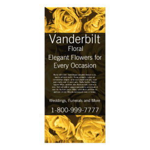 Floral Company Florist Gold Roses Rack Card