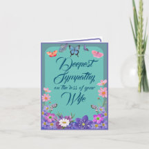 Floral Condolence Message Card For Loss Of Wife