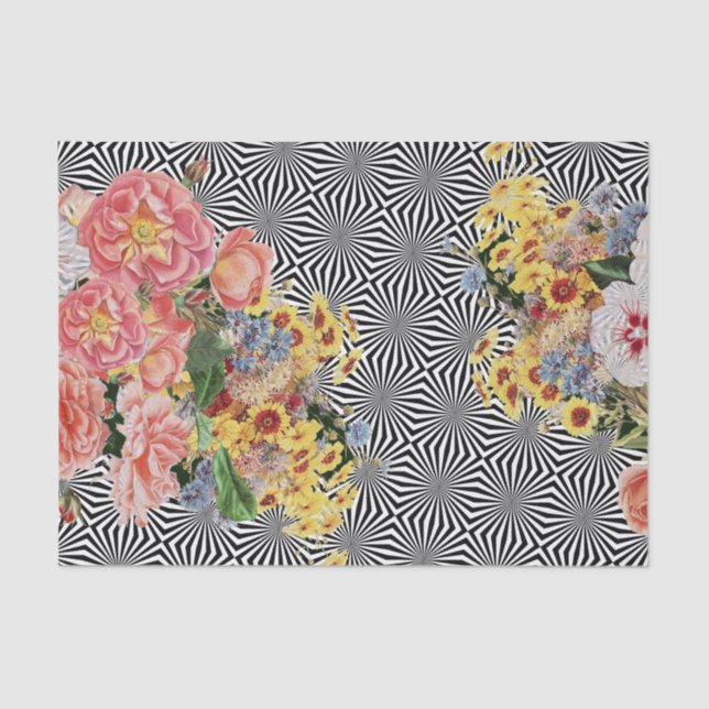 Floral Confetti Op Art Tissue Paper (Front)