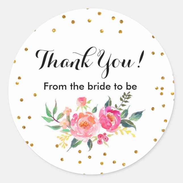 Floral Confetti Thank You Sticker (Front)