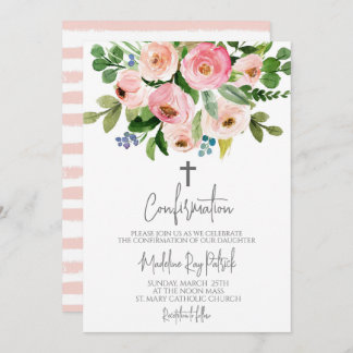 Floral Confirmation  Invitation