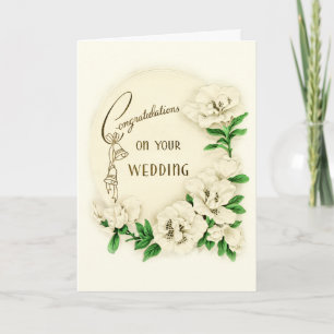 Floral Congratulation on Your Wedding Holiday Card