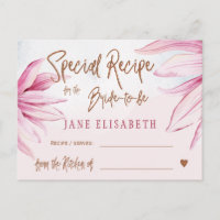 Floral copper glitter script bridal shower recipe