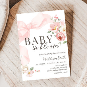 Floral Coquette Baby in Bloom Baby Shower Invitation