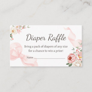 Floral Coquette Baby in Bloom Diaper Raffle Enclosure Card
