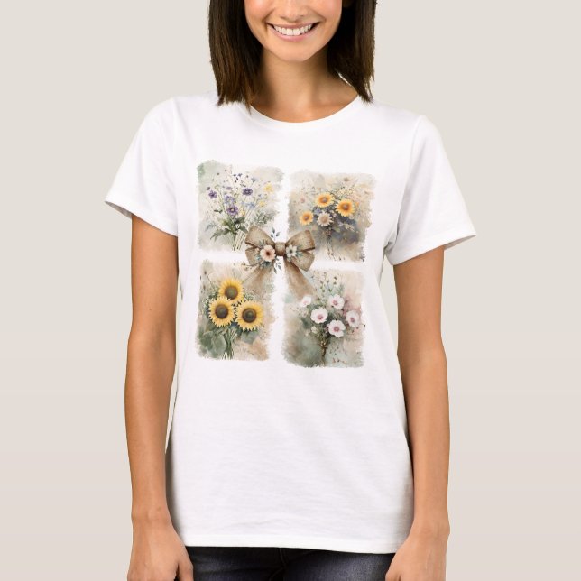 Floral Coquette Bow Brush Stroke Shirt (Front)