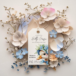 Floral Coquette Bow  Silly Goose Boy Baby shower Gift Tags