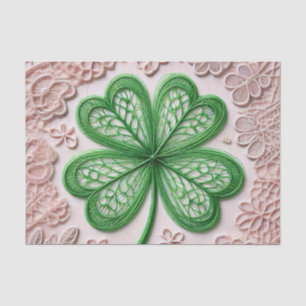 Floral coquette lace shamrock St Patrick's day Tissue Paper
