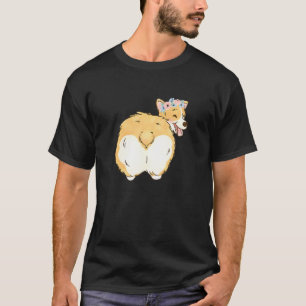 Floral Corgi Butt Pembroke Welsh Corgi Mum T-Shirt