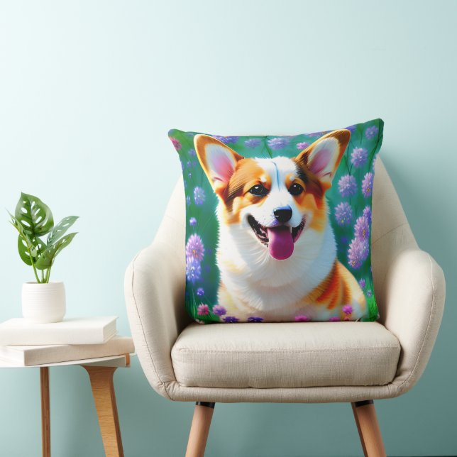 Floral Corgi Cushion (Chair)