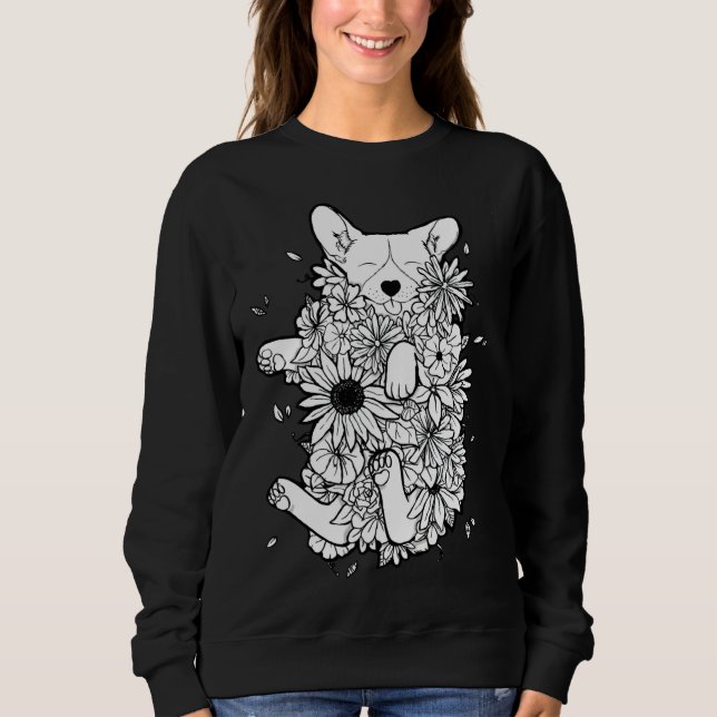 Floral Corgi Sweatshirt (Front)
