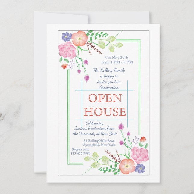 Floral Corners Invitation (Front)