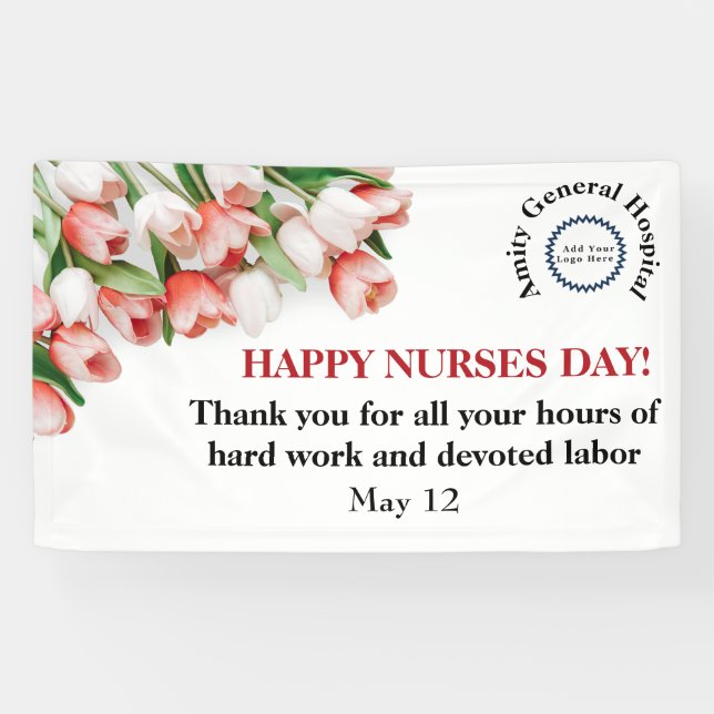 Floral Corporate Happy Nurses Day Banner (Horizontal)
