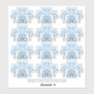 Floral Corset Damask Icon Envelope Seal Stickers