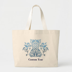 Floral Corset Damask Icon Large Tote Bag