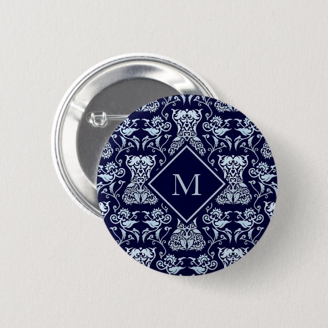 Floral Corset Damask Pattern 6 Cm Round Badge (Front & Back)