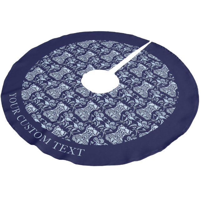 Floral Corset Damask Pattern Brushed Polyester Tree Skirt (Angled)