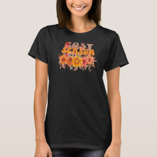 Floral Cosy Season Fall Vibes Fall  Autumn Thanksg T-Shirt