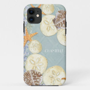 Floral Cottage by the Sea Shells Beachy Name iPhone 11 Case