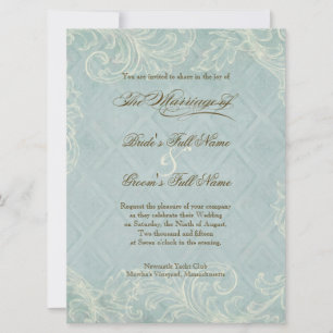 Floral Cottage by the Sea Shells Beachy Wedding Invitation