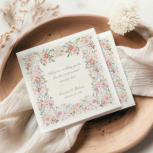Floral Cottage Garden Wedding Napkin