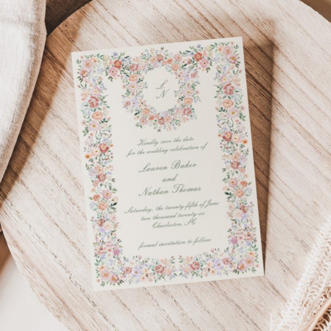 Floral Cottage Garden Wedding Save The Date (Creator Uploaded)