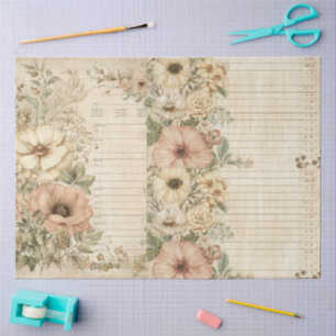 Floral Cottagecore Scrapbook Ephemera Collage Tissue Paper