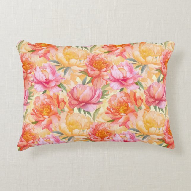 Floral Cotton Accent Pillow (Front)