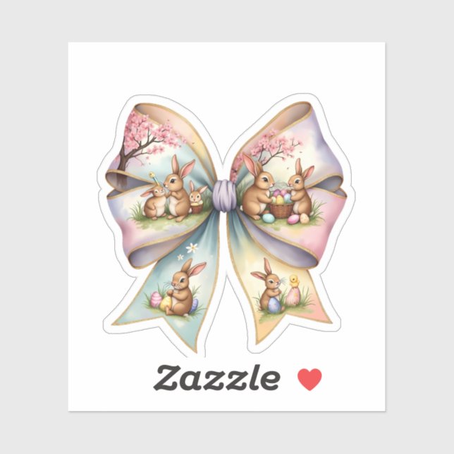 Floral Cottontail Bunny Coquette Bow Rabbit Easter (Sheet)
