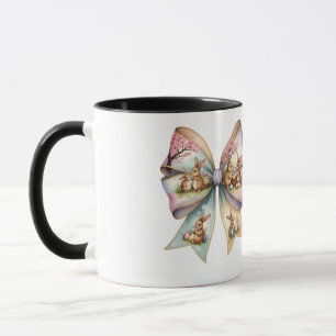 Floral Cottontail Bunny Coquette Bow Rabbit Easter Mug