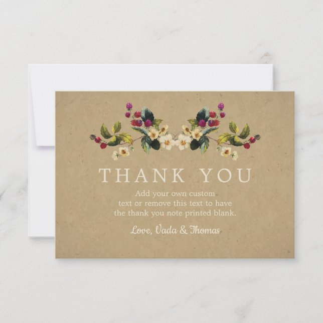 Floral Country Thank You Cards (Front)