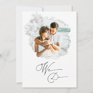 *~* Floral Couple PHOTO RSVP + QR AR6 Wedding Inv Invitation