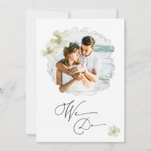 *~* Floral Couple PHOTO RSVP + QR  AR6 Wedding Inv Invitation