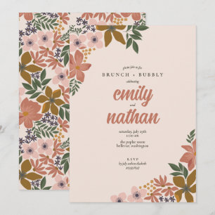 Floral Couples Wedding Brunch Shower  Invitation