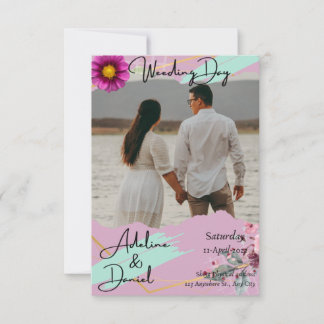 Floral Couples Wedding invitation Template Elegant