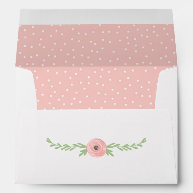 Floral Cow Baby Shower / Birthday Party Invitation Envelope (Back (Bottom))