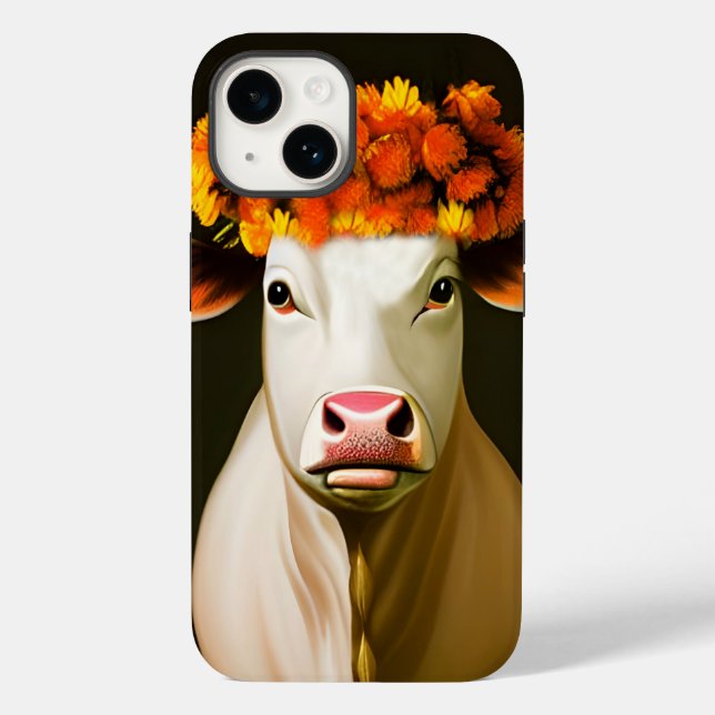 Floral cow Case-Mate iPhone case (Back)