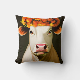 Floral cow cushion