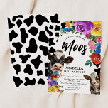 Floral Cow 'Have You Heard the MOOS' Birthday Invitation<br><div class="desc">Unleash the party 'moos' with our super cute Floral Cow Birthday Party Invitation. The playful design, featuring two vibrant watercolor cows on a cow print backdrop, is sure to make any birthday moo-re exciting. Customise the easy-to-use template with your event specifics for a personalised touch. Perfect for 'herd' of all...</div>