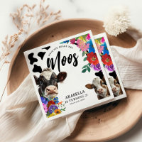 Floral Cow 'Have You Heard the MOOS' Birthday