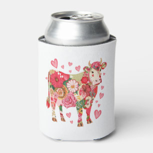 Floral Cow Png, Cute Cow Design Png Can Cooler