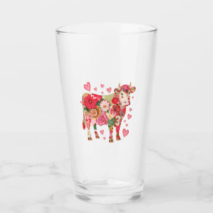 Floral Cow Png, Cute Cow Design Png Glass