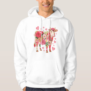 Floral Cow Png, Cute Cow Design Png Hoodie