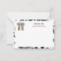 Floral Cowboy Boots Bridal Shower Thank You