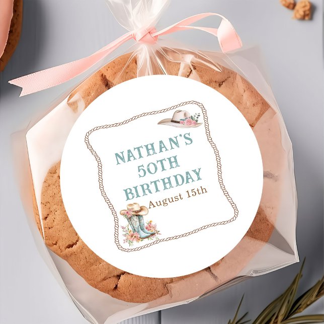 Floral Cowgirl Boots and Hat Birthday Sticker (Creator Uploaded)