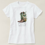 Floral Cowgirl Boots Bride Posse Custom T-Shirt<br><div class="desc">Round up your bride posse in style with this watercolor cowgirl boots tee—perfect for western-themed bachelorette weekends, rustic ranch getaways, or country-chic celebrations. Featuring soft floral boots and a custom script name, it’s made for brides and their friends who bring the boots and the beauty. Coordinate the crew and make...</div>