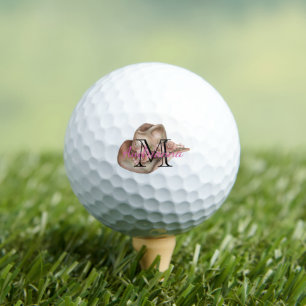 Floral Cowgirl Hat Monogram Golf Balls